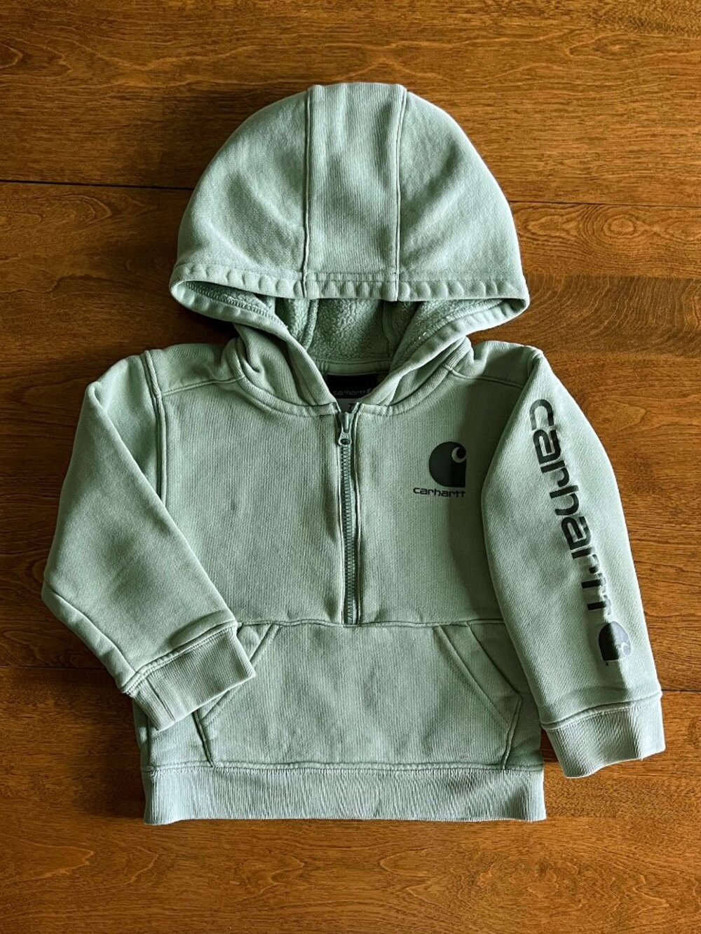 Carhartt light sage green half-zip hoodie 2T
